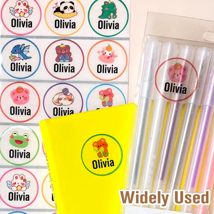 Round Animal Personalized Name Stickers(Size 30mmx30mm)