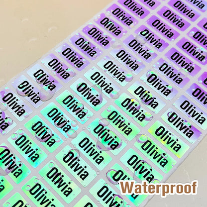 Silver Rainbow Personalized Name Stickers(size 22mmx6mm)